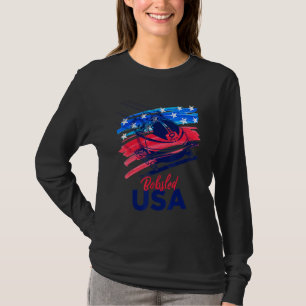 Bobsled Usa Support The Team T Usa Flag Skeleton W T-Shirt