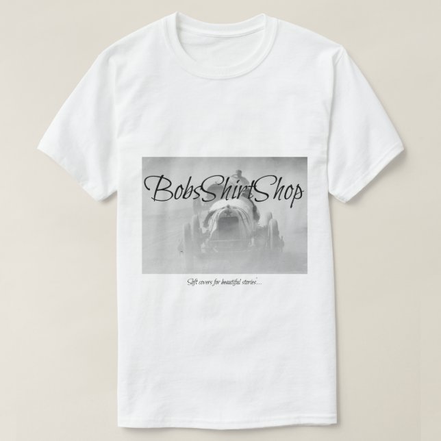 BobsShirtShop Logo On Dirt Track Auto Racing T-Shirt (Design Front)