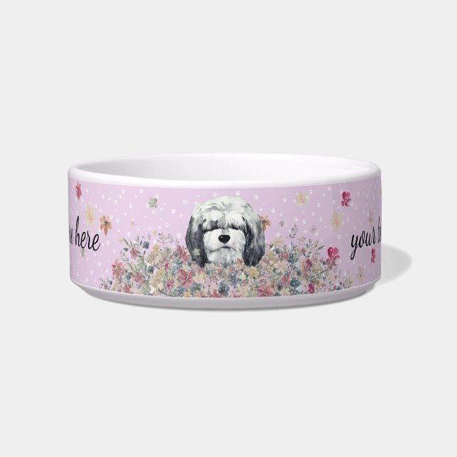 Bobtail Dog with paws Bowl (Front)