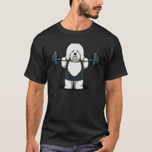 Bobtail Weightlifting  Fitness Gym Old English She T-Shirt