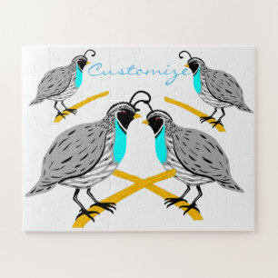 Bobwhite Blue-throated Quail Thunder_Cove Jigsaw Puzzle