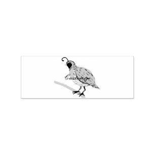 Bobwhite Blue-throated Quail Thunder_Cove Rubber Stamp