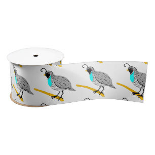 Bobwhite Blue-throated Quail Thunder_Cove Satin Ribbon