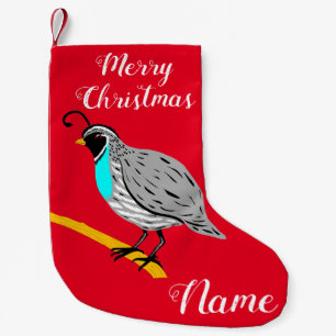 Bobwhite Blue-throated Quail Thunder_Cove Small Christmas Stocking