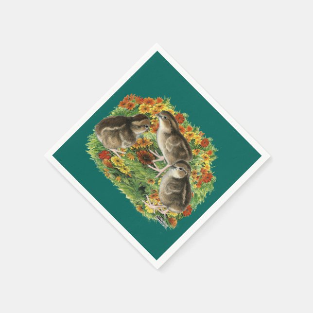 Bobwhite Garden Chicks Napkin (Corner)