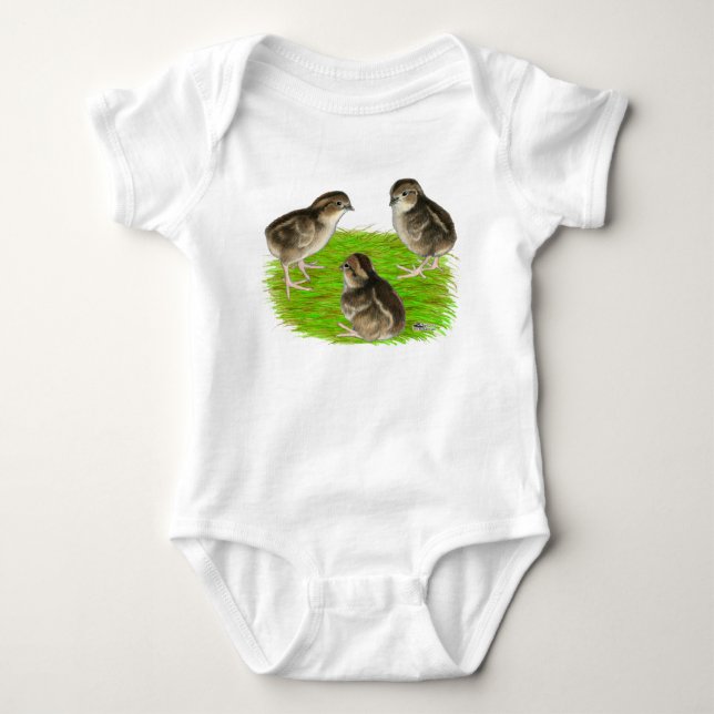 Bobwhite Quail Chicks Baby Bodysuit (Front)