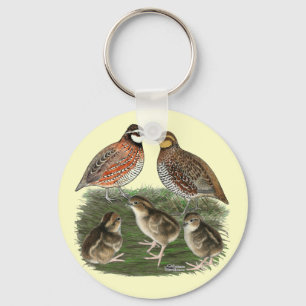 Bobwhite Quail Family Key Ring