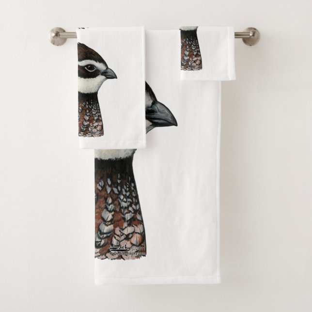 Bobwhite Quail Head Bath Towel Set (Insitu)