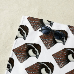 Bobwhite Quail Head Beach Towel