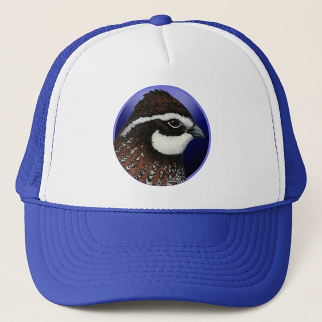 Bobwhite Quail Head Circle Trucker Hat (Front)