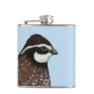 Bobwhite Quail Head Hip Flask