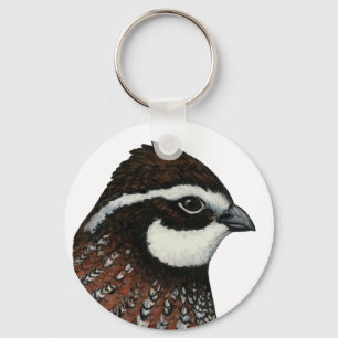 Bobwhite Quail Head Key Ring