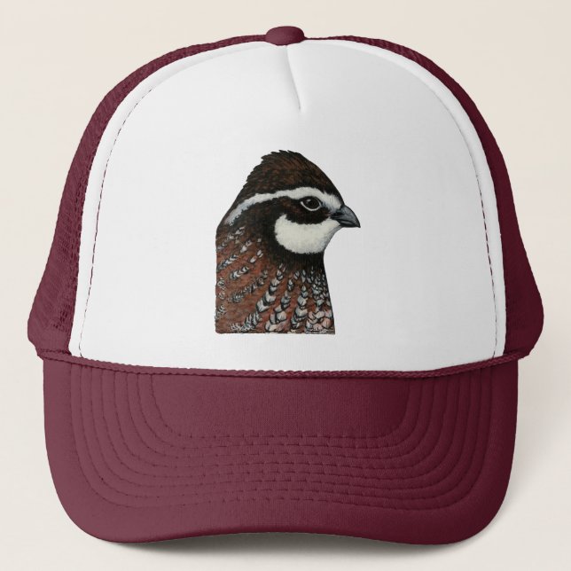Bobwhite Quail Head Trucker Hat (Front)