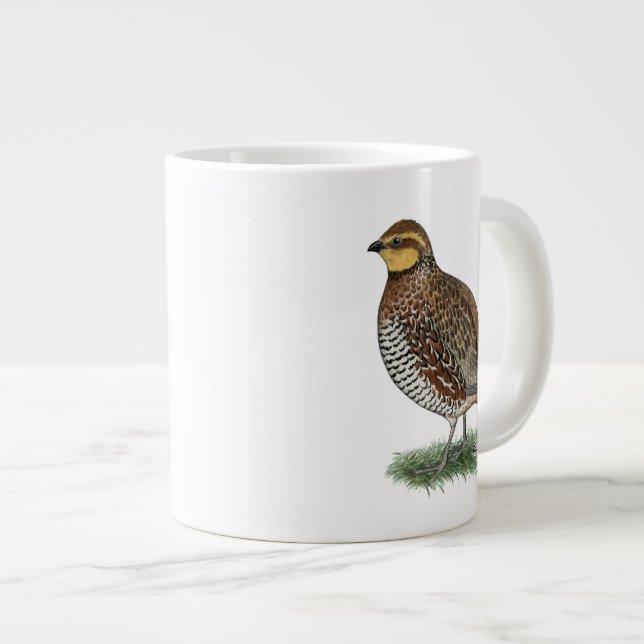 Bobwhite Quail Hen Large Coffee Mug (Front Right)
