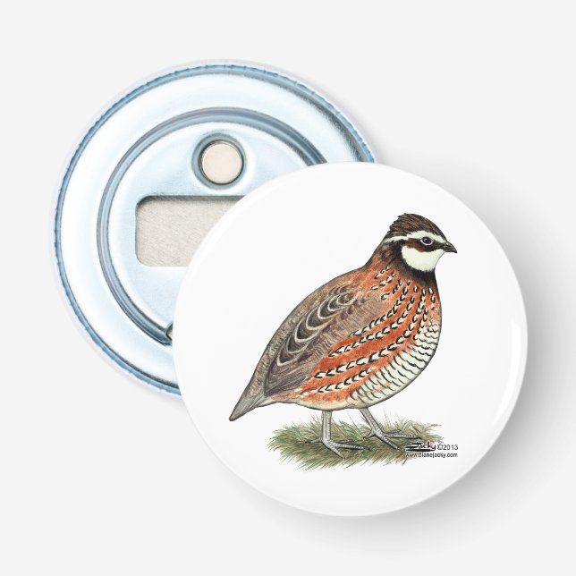 Bobwhite Quail Rooster Bottle Opener (Front)