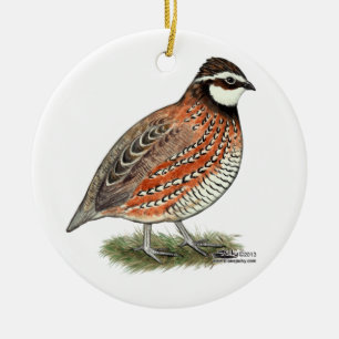 Bobwhite Quail Rooster Ceramic Tree Decoration