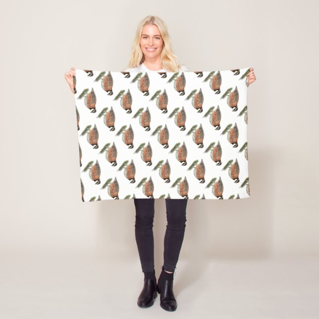 Bobwhite Quail Rooster Fleece Blanket (In Situ)