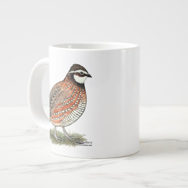 Bobwhite Quail Rooster Large Coffee Mug (Front Left)