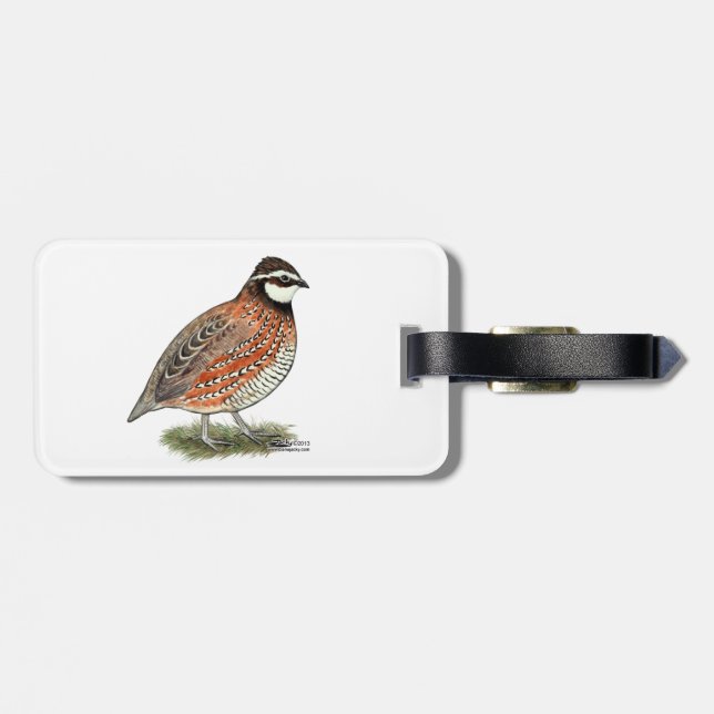 Bobwhite Quail Rooster Luggage Tag (Back Horizontal)