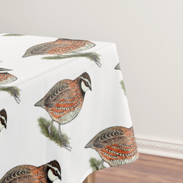 Bobwhite Quail Rooster Tablecloth (In Situ)