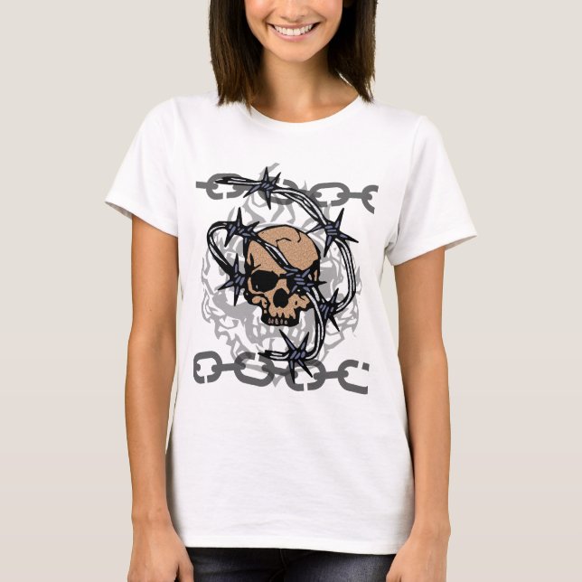 Bobwire Chained Skull Shirt (Front)