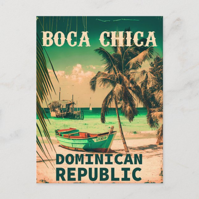 Boca Chica Dominican Republic - Retro Vintage 60s Postcard (Front)