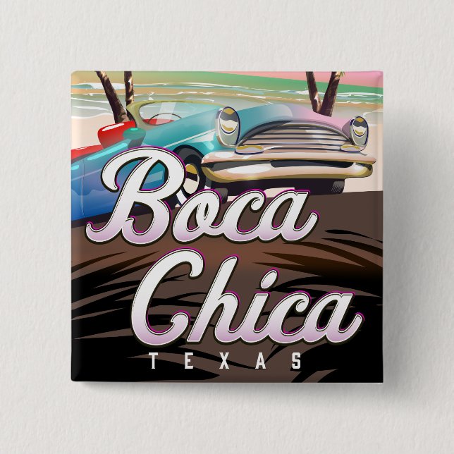 Boca Chica Texas vacation poster 15 Cm Square Badge (Front)
