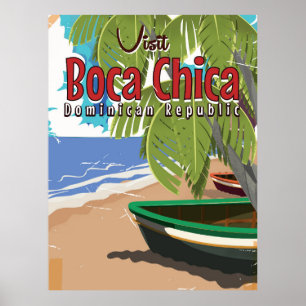 Boca Chica vintage travel poster