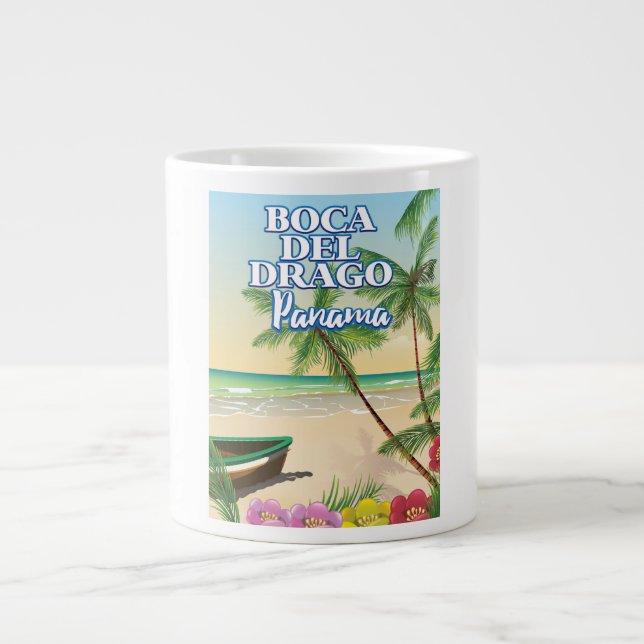 Boca del Drago Panama Beach travel poster Large Coffee Mug (Front)