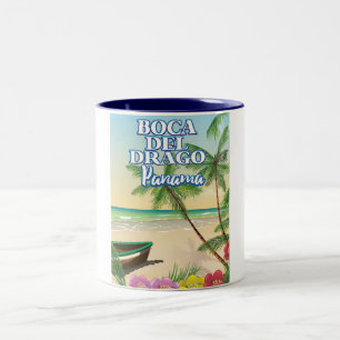 Boca del Drago Panama Beach travel poster Two-Tone Coffee Mug