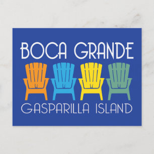 Boca Grande Gasparilla Florida Beach Chairs  Postcard