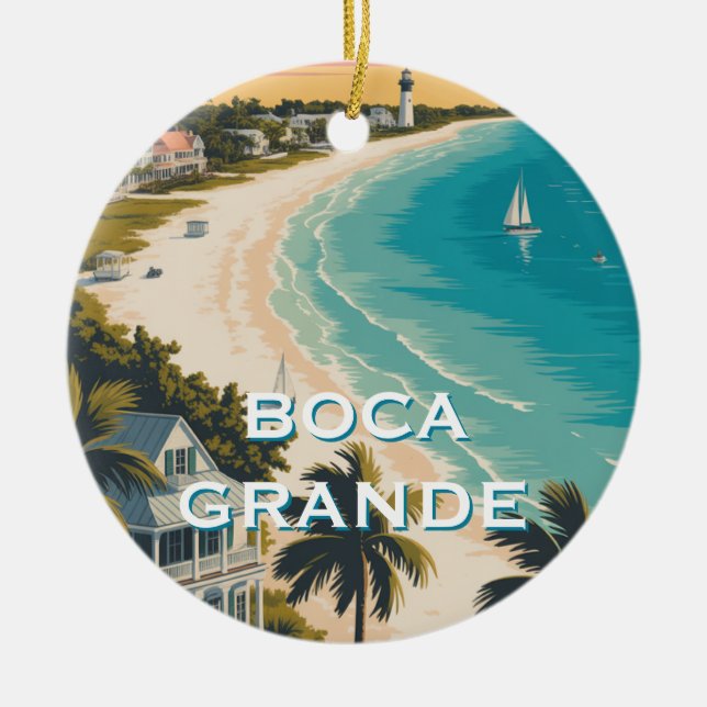 Boca Grande, Gasparilla Island Ceramic Tree Decoration (Front)