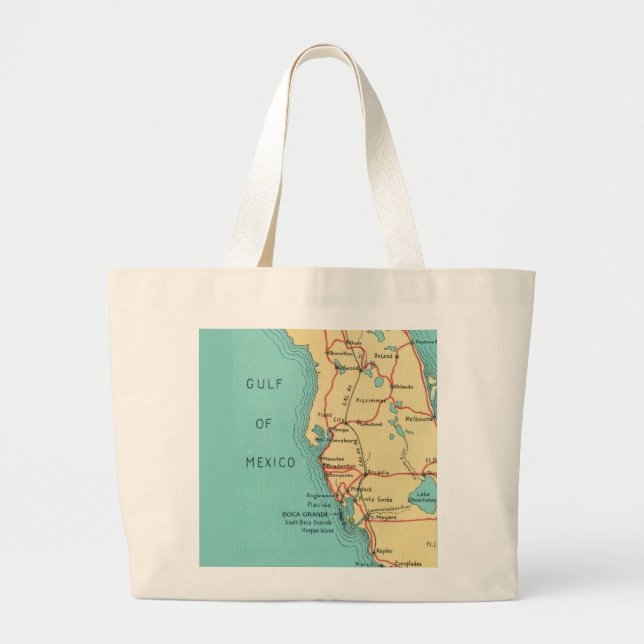 Boca Grande Useppa Island Florida Map Big Tote Bag (Front)
