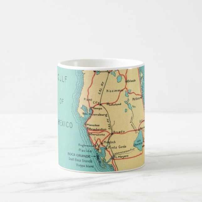 Boca Grande Useppa Island Florida Map Coffee Mug (Center)