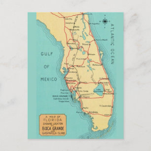  Boca Grande Useppa Island Florida Map  Postcard