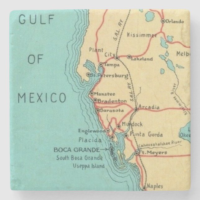 Boca Grande - Useppa Island Florida Stone Coaster (Front)