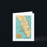 Boca Grande Useppa Island Map Thank You Card<br><div class="desc">A colourful vintage Florida map repurposed on a Thank You note card.</div>