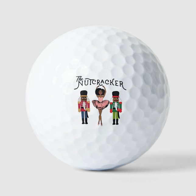 Boca Raton Black Nutcracker Funny Christmas  Golf Balls (Front)