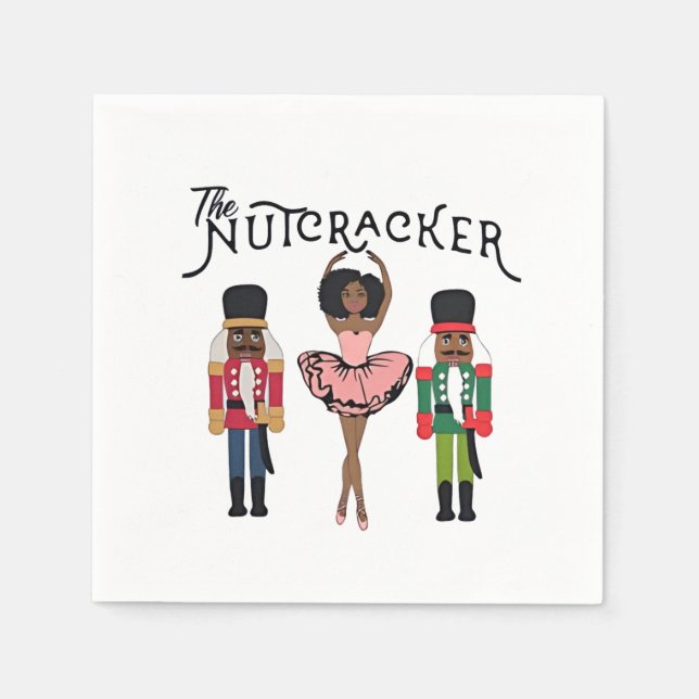 Boca Raton Black Nutcracker Funny Christmas  Napkin (Front)