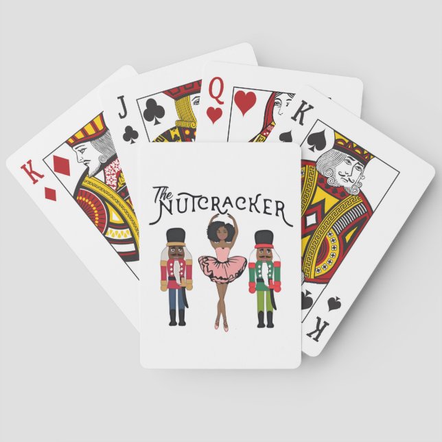 Boca Raton Black Nutcracker Funny Christmas  Playing Cards (Back)