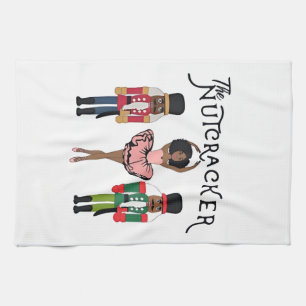 Boca Raton Black Nutcracker Funny Christmas  Tea Towel