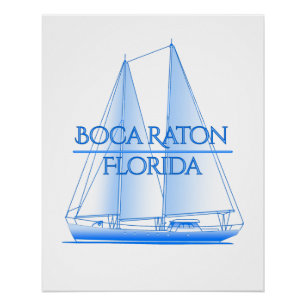 Boca Raton Coastal Nautical Sailing Sailor Poster