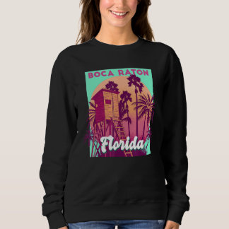 Boca Raton FL Florida vintage retro ocean scene be Sweatshirt