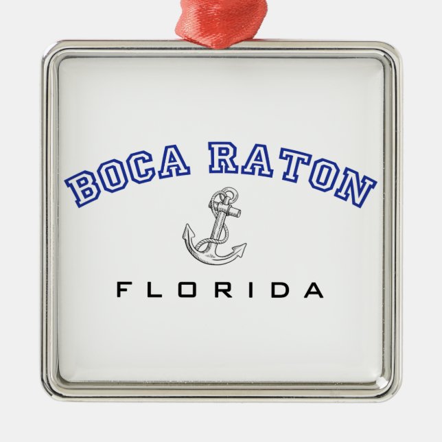 Boca Raton, FL w/anchor Metal Tree Decoration (Front)