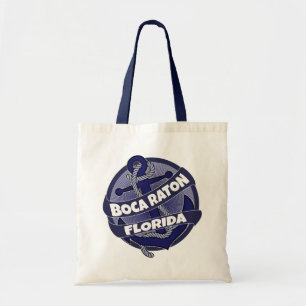 Boca Raton Florida anchor swirl tote bag