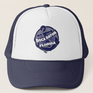 Boca Raton Florida anchor swirl trucker hat