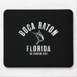 Boca Raton Florida Beach Fl Retro Vintage Beach Fr Mouse Mat