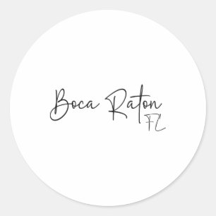 Boca Raton Florida Ca Retro  Classic Round Sticker