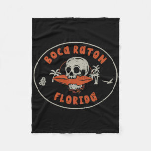 Boca Raton Florida Fl Vintage Surf Beach Front And Fleece Blanket