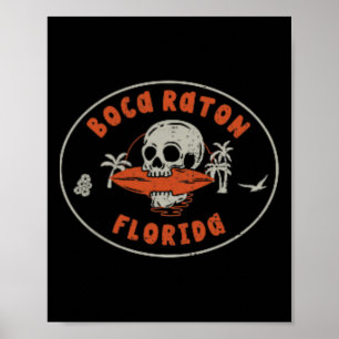 Boca Raton Florida Fl Vintage Surf Beach Front And Poster